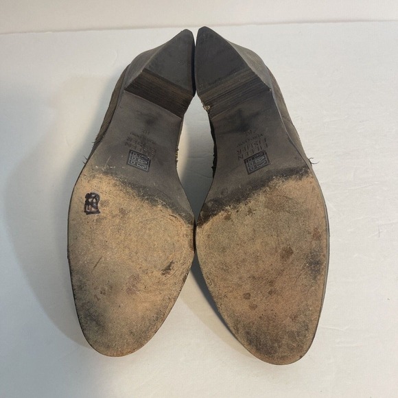 Eileen Fisher Heeled Ankle Boots 8.5 Side Zipper Neutral Vero Cucio Leather - Picture 12 of 16